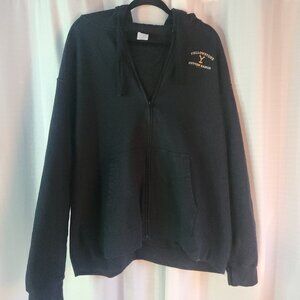 Yellowstone Dutton Ranch Hoodie – Men's 2XL – Black Zip-Up Sweatshirt